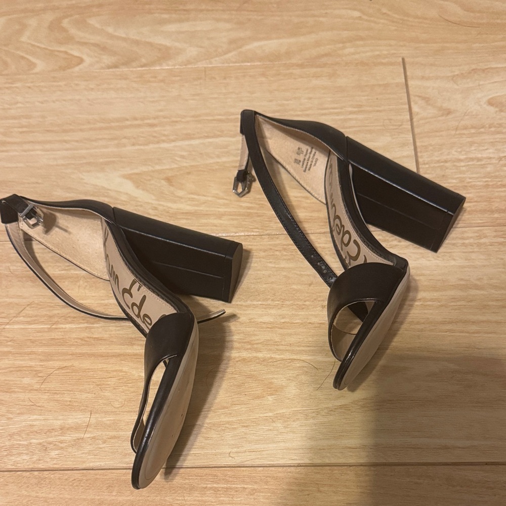 Sam Edelman Black Ankle Strap Heels - Picture 2 of 3